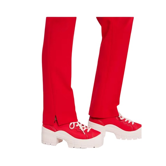 Kate Spade Mainline Red Twill Straight Leg Pants NWT Size 14 - Picture 3 of 10